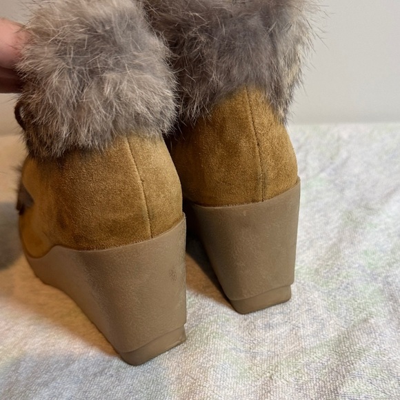 Coach kataya rabbit Fur-Trimmed Wedge Boots - Picture 9 of 9